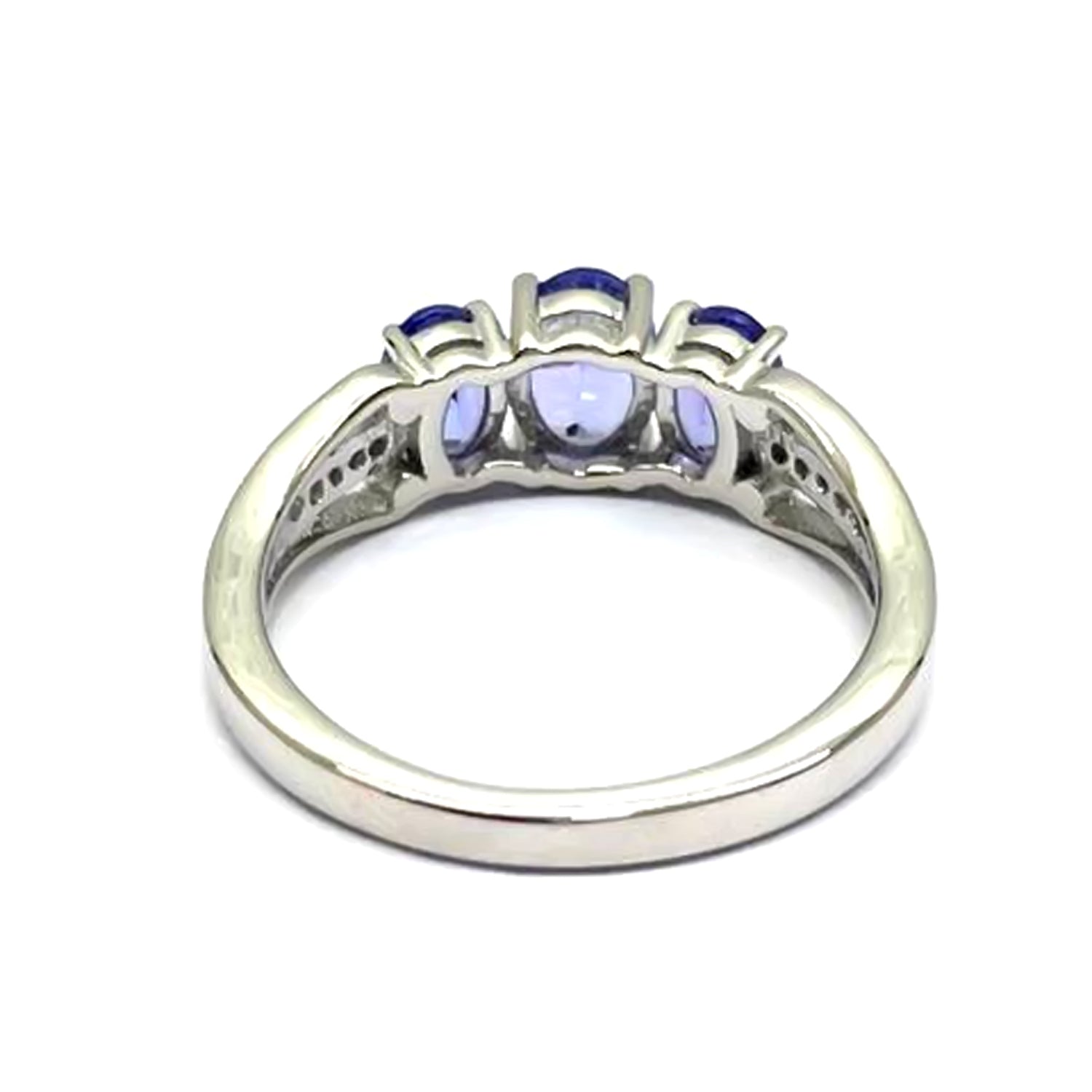 925 Sterling Silver Tanzanite, White Natural Zircon, Peridot, White Topaz Ring - Pinctore