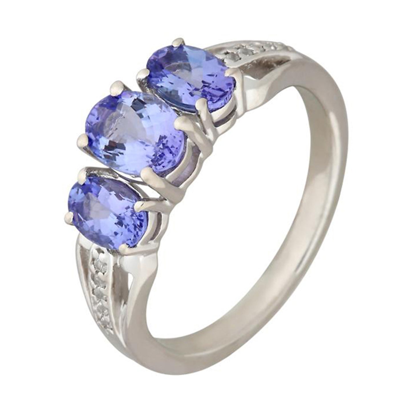 925 Sterling Silver Tanzanite, White Natural Zircon, Peridot, White Topaz Ring - Pinctore