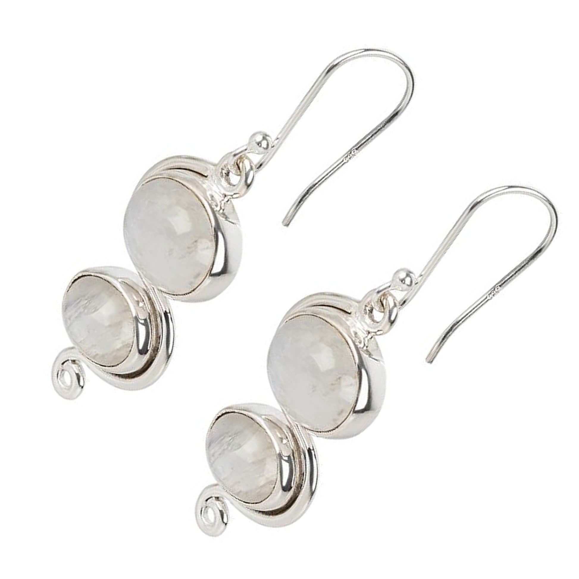 Sterling Silver 925 Rainbow Moonstone Drop & Dangle Earring - Pinctore