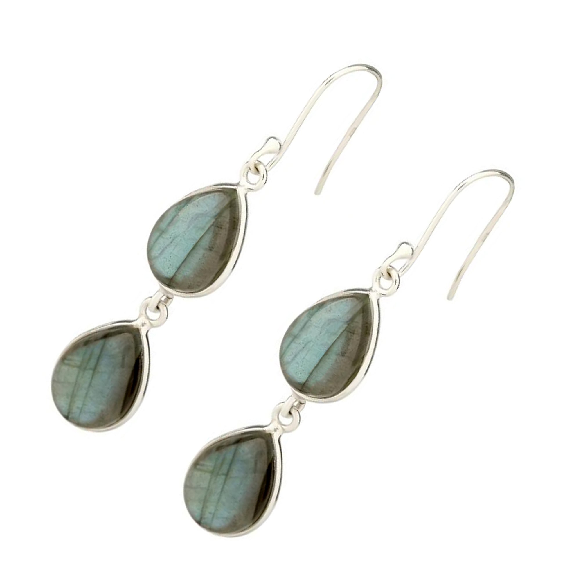 Sterling Silver 925 Labradorite Dangle Earring - Pinctore