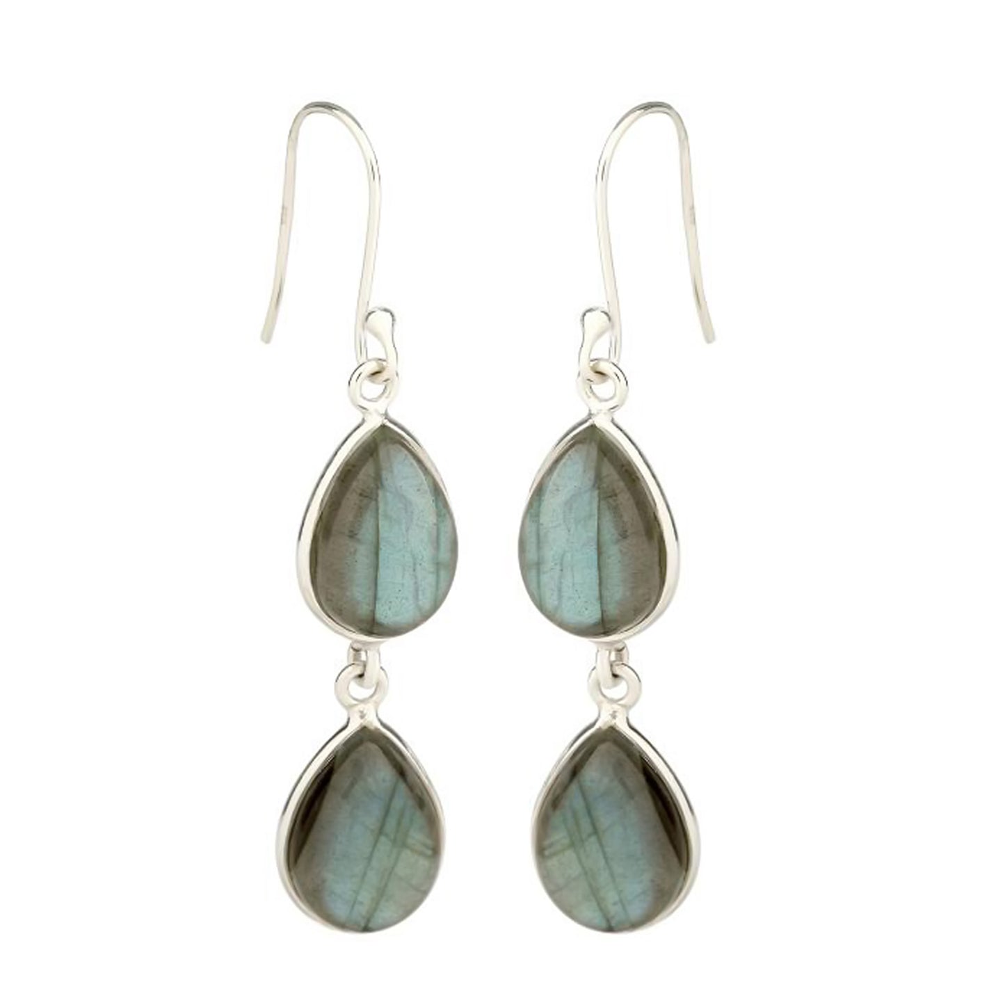 Sterling Silver 925 Labradorite Dangle Earring - Pinctore