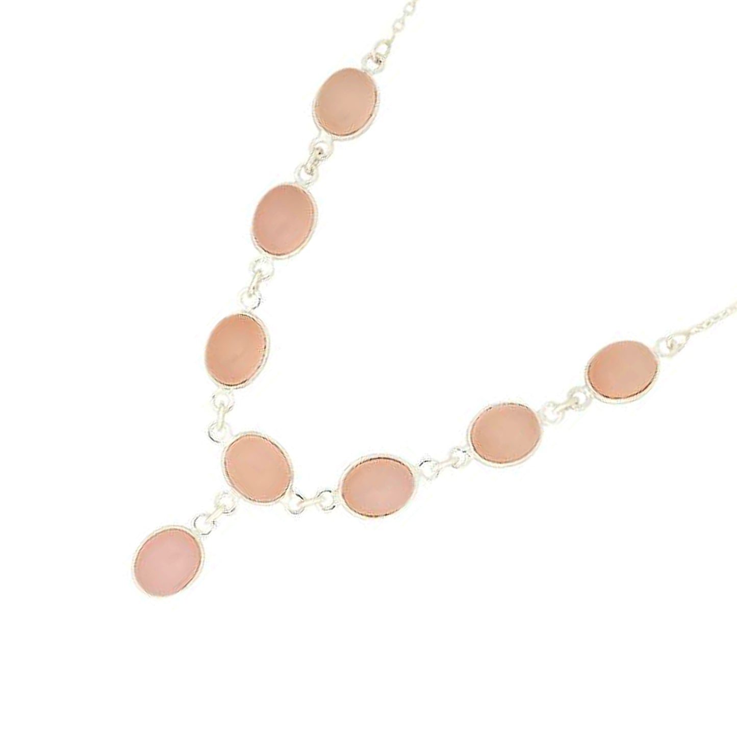 Sterling Silver 925 Rose Agate Necklace - Pinctore