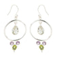 925 Sterling Silver Green Amethyst,  Brazilian Amethyst,  Peridot Dangle Earring - Pinctore