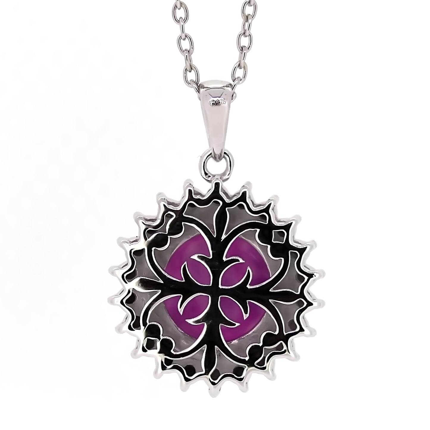 925 Sterling Silver Pink Drusy Pendant - Pinctore