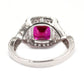 925 Sterling Silver Created Ruby, Created White Sapphire Ring - Pinctore