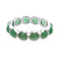 925 Sterling Silver Dyed Green Jade Band Ring - Pinctore