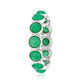 925 Sterling Silver Dyed Green Jade Band Ring - Pinctore