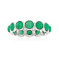 925 Sterling Silver Dyed Green Jade Band Ring - Pinctore