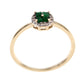14kt Yellow Gold Emerald, White Natural Zircon Ring - Pinctore