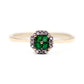 14kt Yellow Gold Emerald, White Natural Zircon Ring - Pinctore