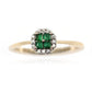 14kt Yellow Gold Emerald, White Natural Zircon Ring - Pinctore