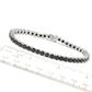 Pinctore Sterling Silver Black Spinel Round Tennis Bracelet - pinctore