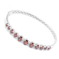 925 Sterling Silver Red Garnet,White Topaz Bangle - Pinctore
