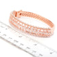 Pinctore 18K Gold Vermeil 146ctw Morganite & White Zircon Hinged Bangle Bracelet - pinctore