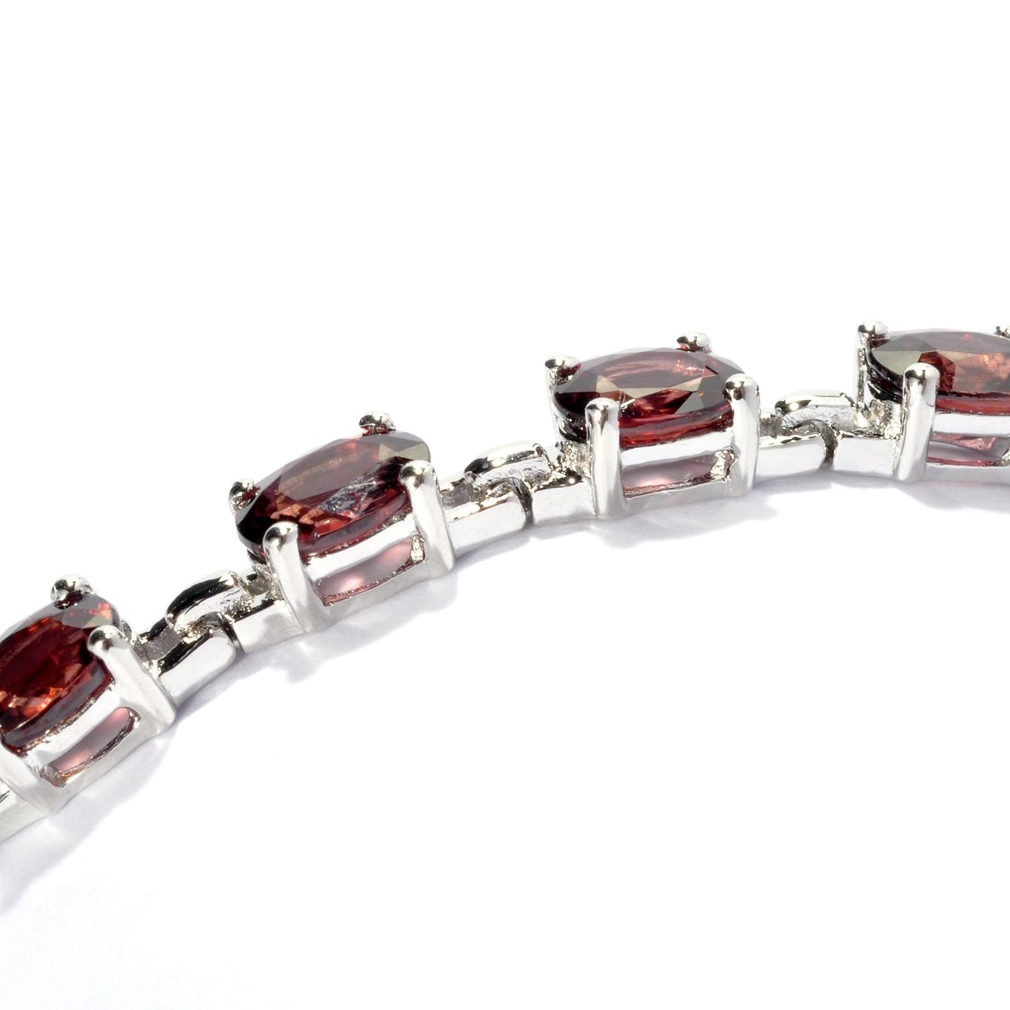 Pinctore Sterling Silver 10.63 ctw Raspberry Zircon Tennis Bracelet