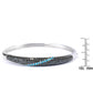 Pinctore Sterling Silver Black Spinel Neon Blue Apatite Bangle