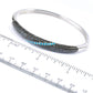 Pinctore Sterling Silver Black Spinel Neon Blue Apatite Bangle