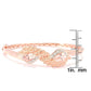 Pinctore 18k Rose Vermeil Over Sterling Silver Morganite and Cubic Zirconia Angel Wings Hinged Bangle