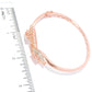 Pinctore 18k Rose Vermeil Over Sterling Silver Morganite and Cubic Zirconia Angel Wings Hinged Bangle