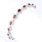 Pinctore Sterling Silver 6ctw Garnet & White Zircon Line Bracelet - pinctore