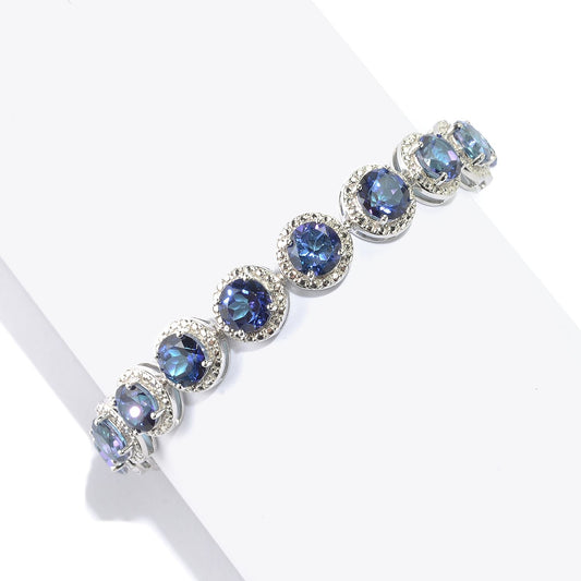 925 Sterling Silver Blue Quartz Bracelet