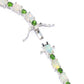 Pinctore Sterling Silver  Ethiopian Opal & Chrome Diopside Line Bracelets
