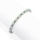 Pinctore Sterling Silver  Ethiopian Opal & Chrome Diopside Line Bracelet - pinctore