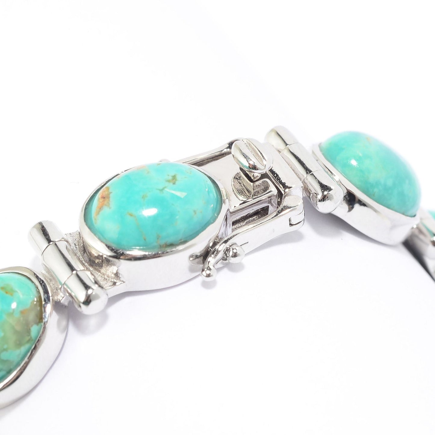Pinctore Sterling Silver Choice of Length Tyrone Turquoise Line Bracelet