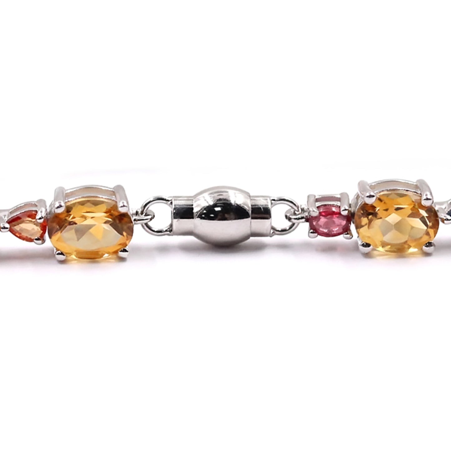 Sterling Silver 925 Citrine,Multi Sapphire Bracelet - Pinctore