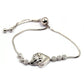 925 Sterling Silver White Natural Zircon Adjustable Bracelet - Pinctore