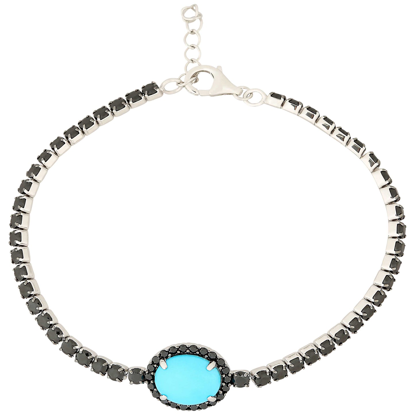 925 Sterling Silver Sleeping Beauty Turquoise Bracelet - Pinctore