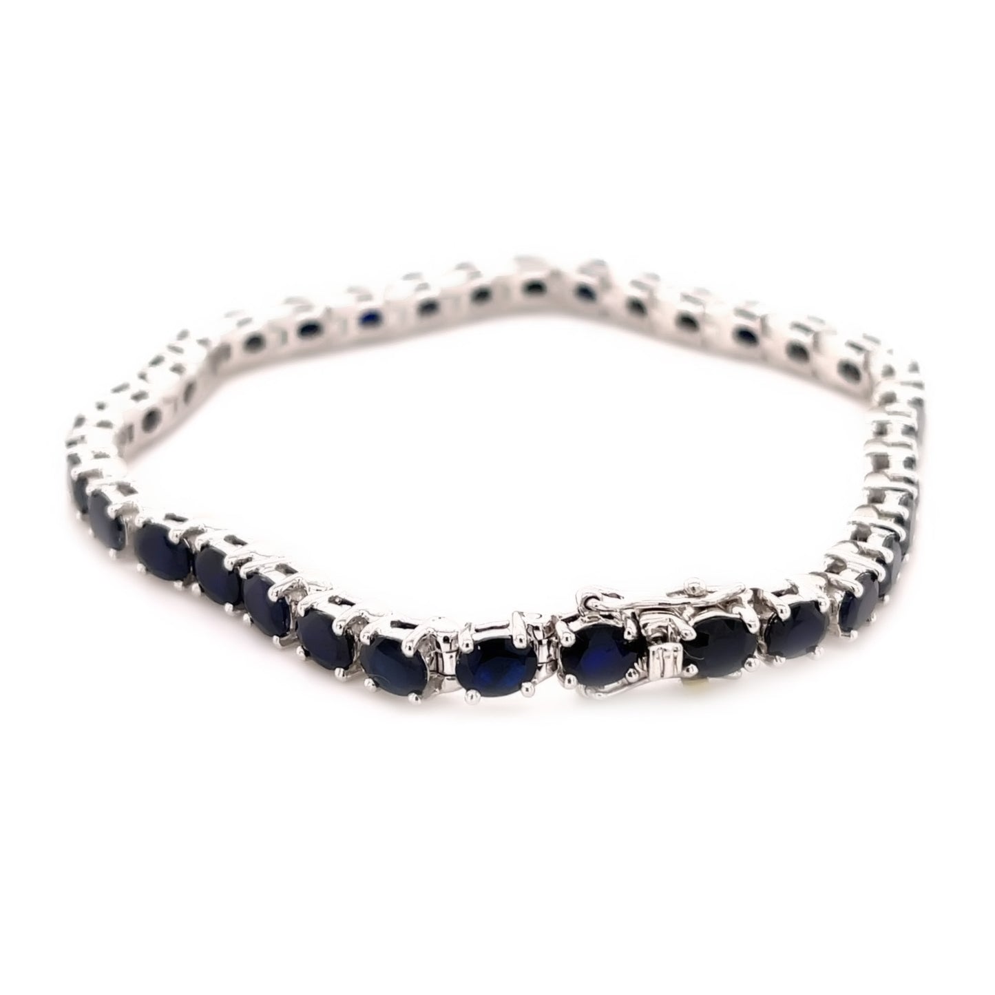 925 Sterling Silver Diffusion Blue Sapphire Bracelet - Pinctore