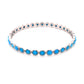 925 Sterling Silver Sleeping Beauty Turquoise Bangle - Pinctore