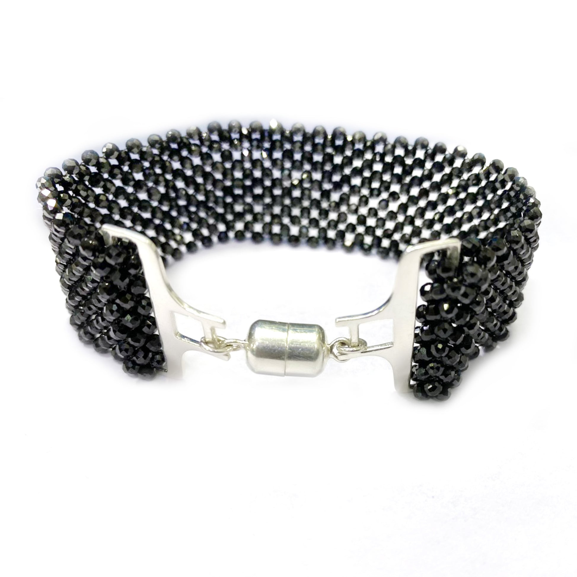 925 Sterling Silver Black Spinel Bracelet - Pinctore