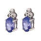 14Kt White Gold Tanzanite With Diamond Earring - Pinctore