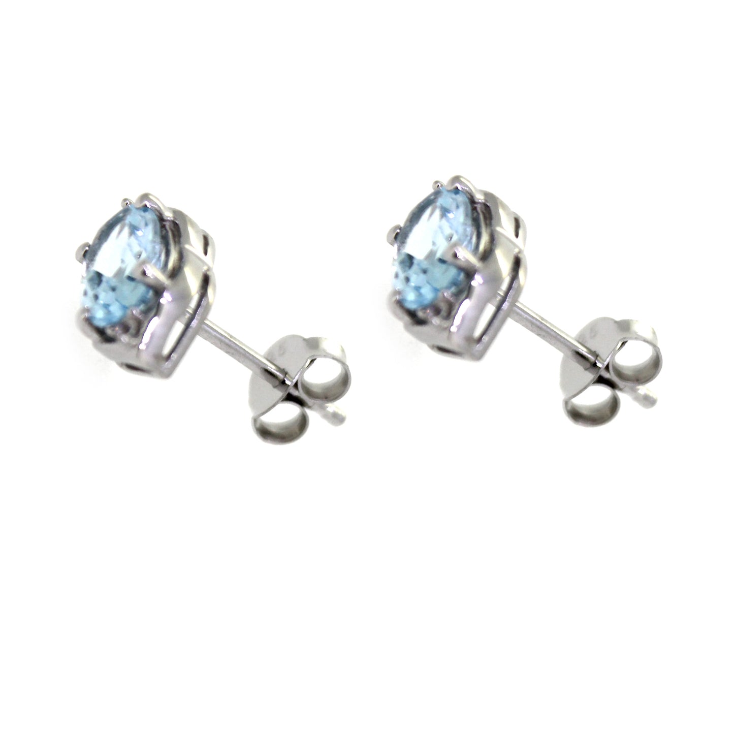 925 Sterling Silver Sky Blue Topaz,  White Natural Zircon Earring - Pinctore