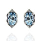 925 Sterling Silver Sky Blue Topaz,  White Natural Zircon Earring - Pinctore