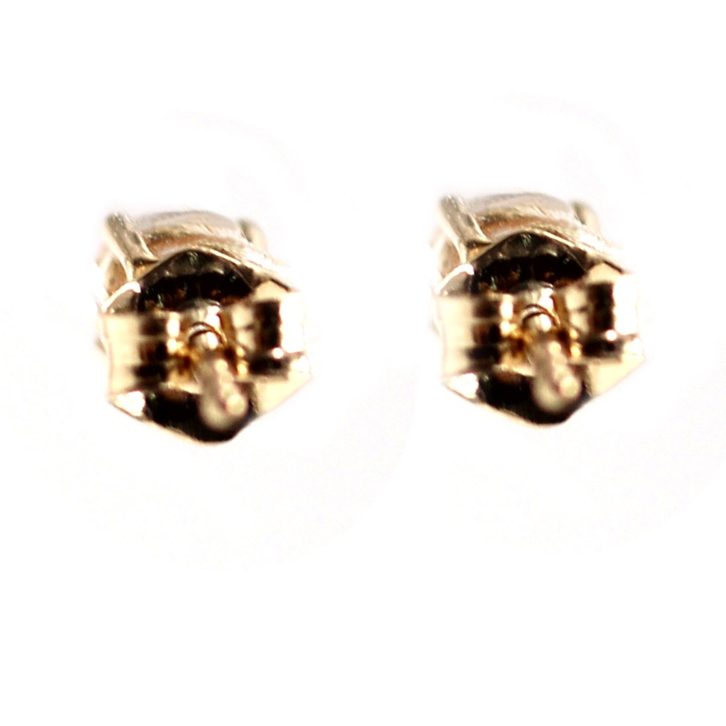 10Kt Yellow Gold White Natural Zircon Stud Earring - Pinctore