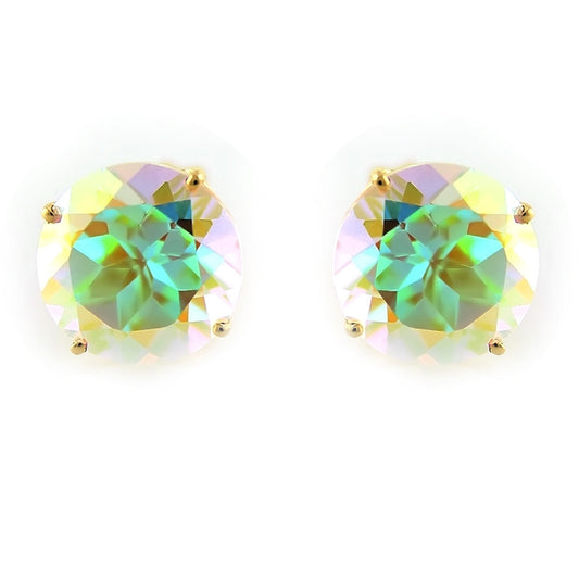 14Kt Yellow Gold Opal Topaz Stud Earring - Pinctore