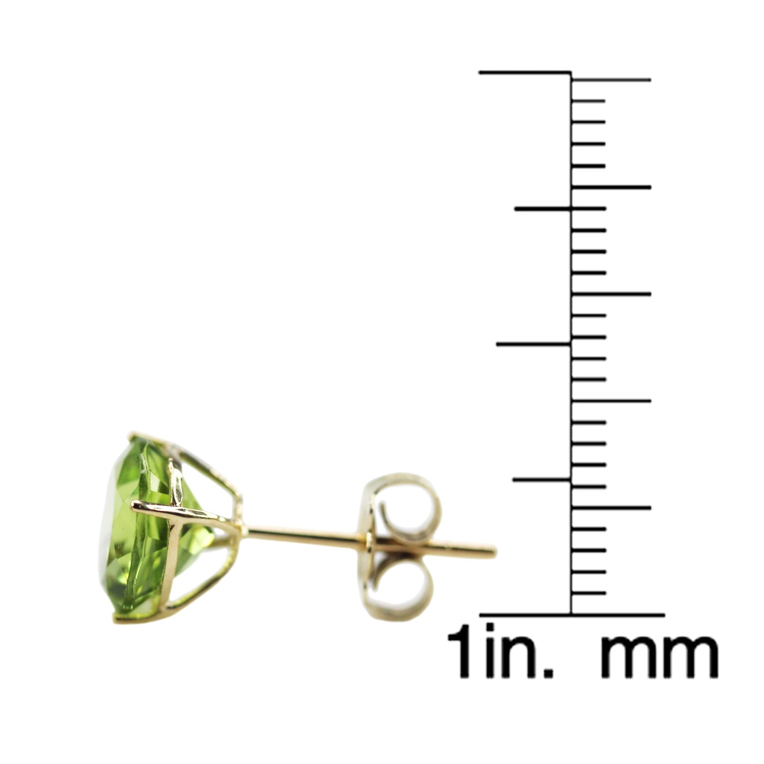 10k Yellow Gold Peridot Round Martini Stud Earrings - pinctore