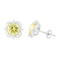 Pinctore Sterling Silver 4.86ctw Yellow Color CZ Studs Earring 0.37'L - pinctore