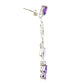 Pinctore Sterling Silver 4.00ctw African Amethyst & Diamond Chandelier Earring 1.87'L