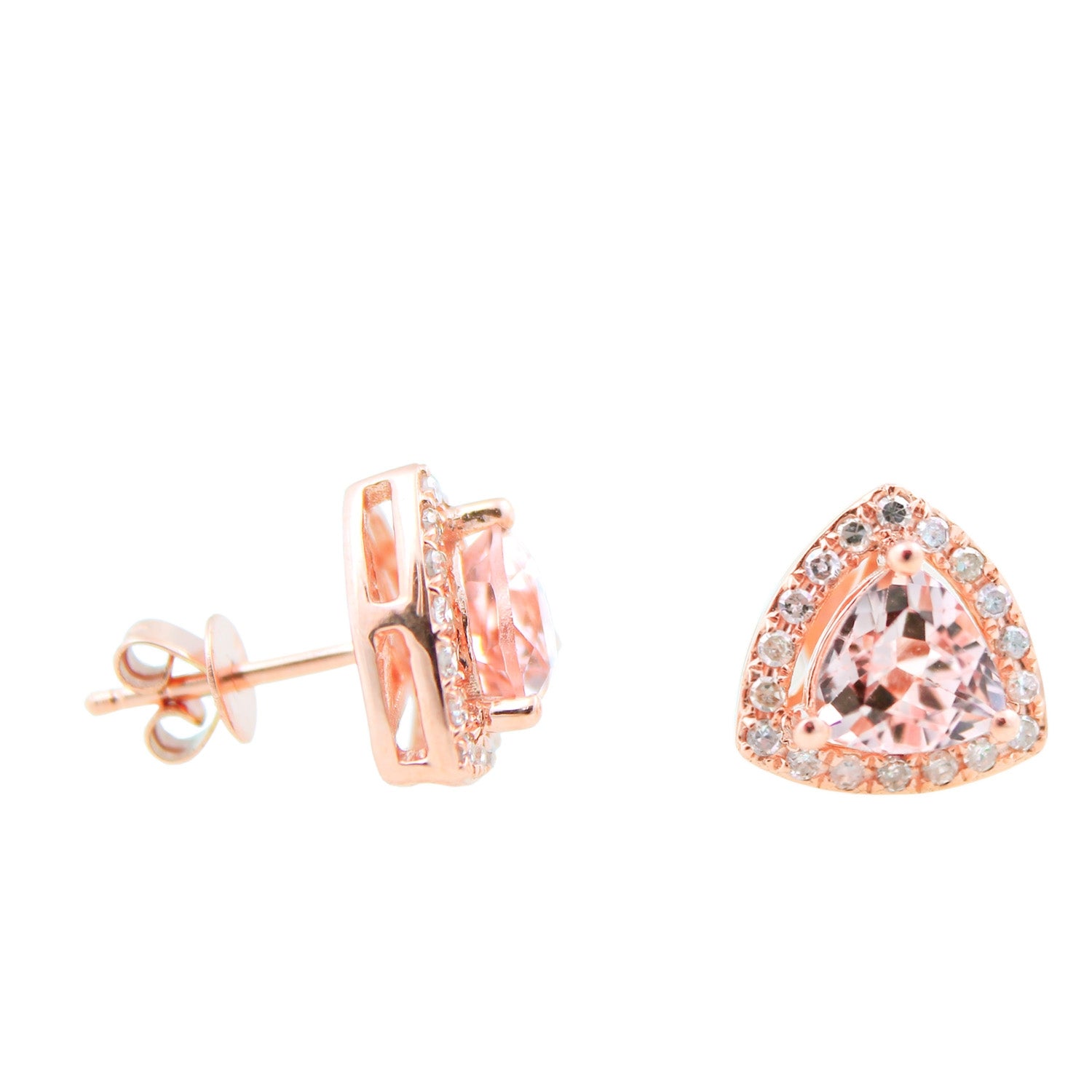 Rose gold morganite hot sale stud earrings