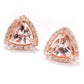 10k Rose Gold Morganite & Diamond Trillion Stud Earring - Pinctore