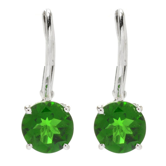 Pinctore Sterling SIlver 925 Chrome Diopside Drop & Dengle Earring
