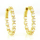 Pinctore Yellow Gold over Silver 4.11ctw White Natural Zircon Hoops Earring 1.00'L - pinctore