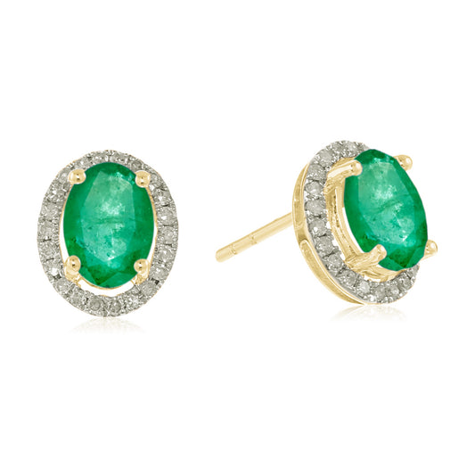 10Kt Gold Sakota Emerald Earring - Pinctore