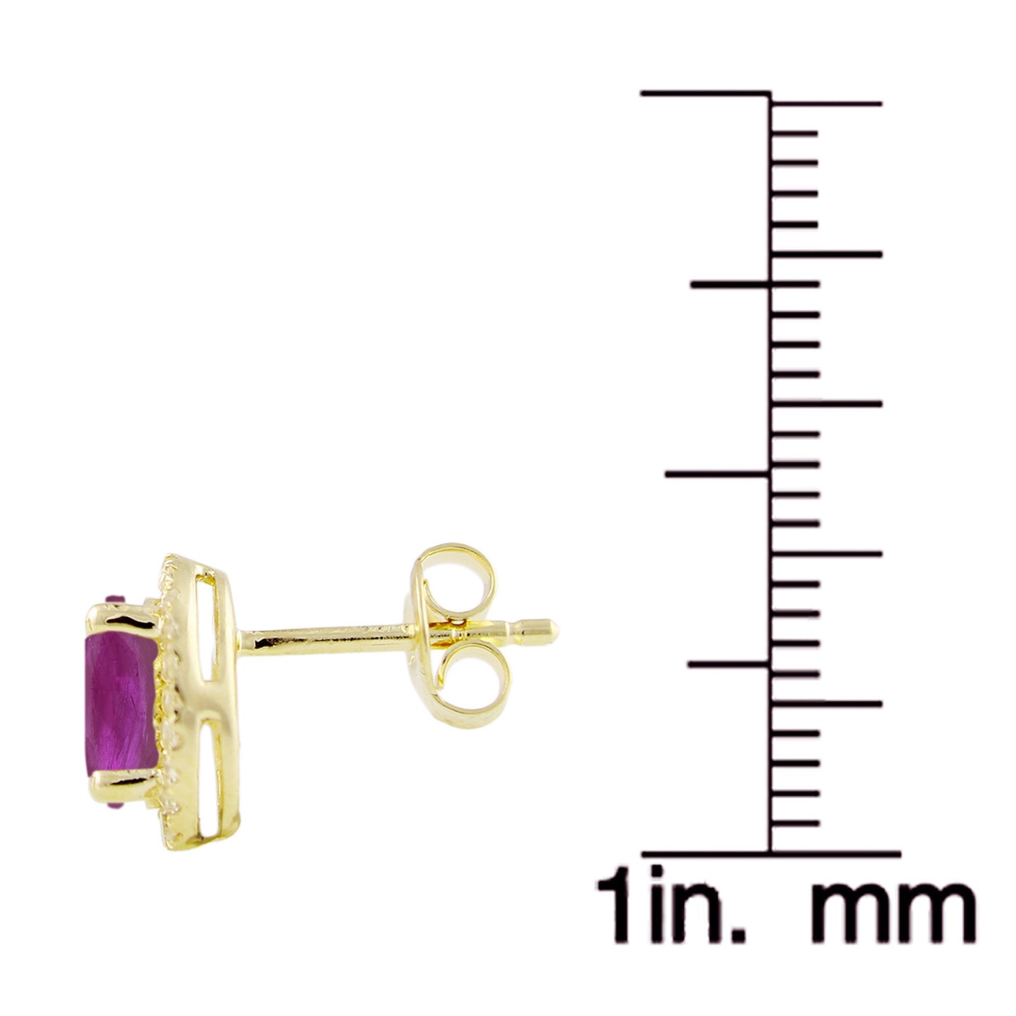 10Kt Gold Thai Ruby Earring - Pinctore