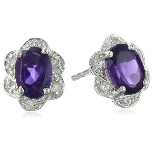 Platinum O/Silver 1.41Ctw Stud Earring