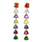 925 Sterling Silver Multi Gemstone Dangle Earring - Pinctore